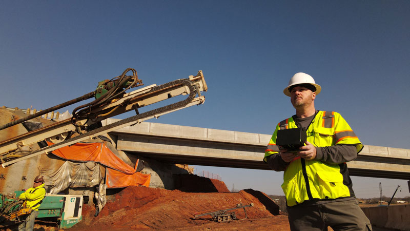 Drone pilot Ken Morrison on a business video shoot